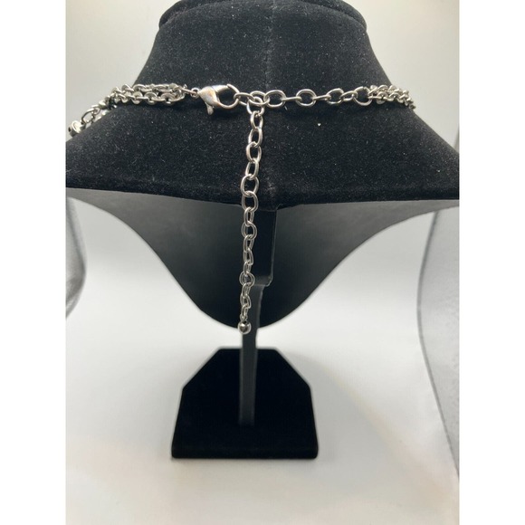 Multilayered Silver-Tone Chains Dangling Bells 17.25 Inch Choker Necklace! - Picture 5 of 7